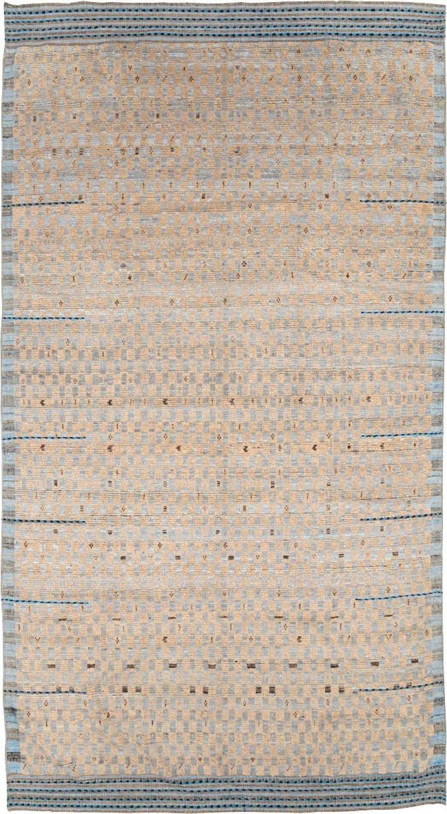 Moroccan Inspired Contemporary Turkish Long and Narrow Carpet, No.31242 - Gss