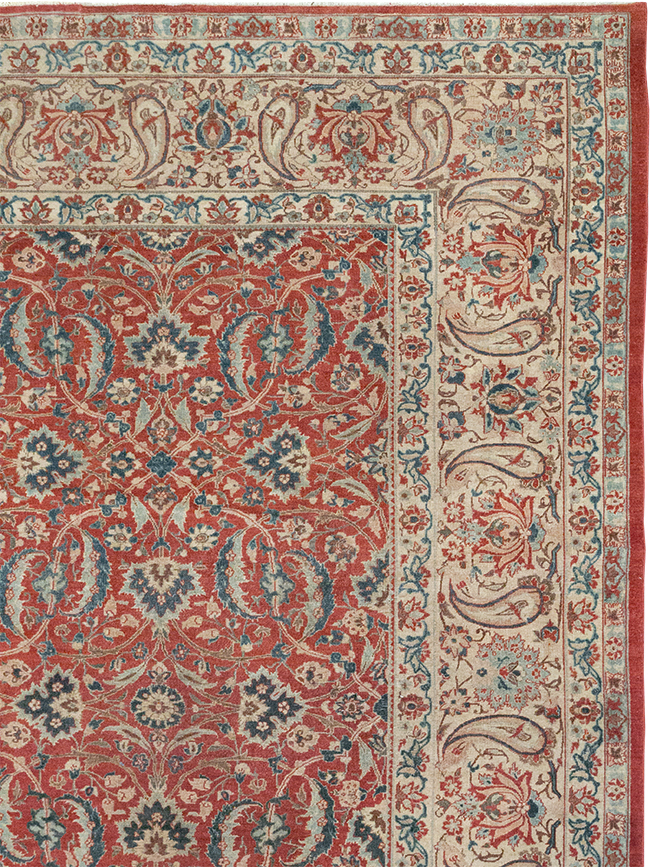 Vintage Persian Isfahan Room Size Carpet, No.31245 - Gss