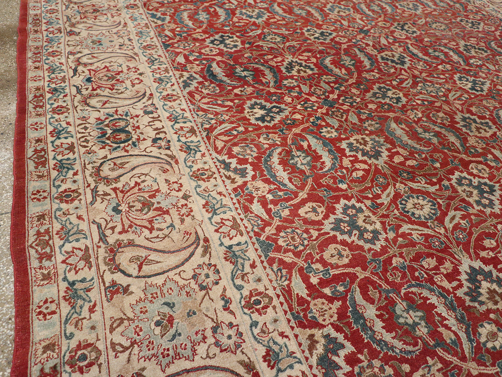 Vintage Persian Isfahan Room Size Carpet, No.31245 - Gss
