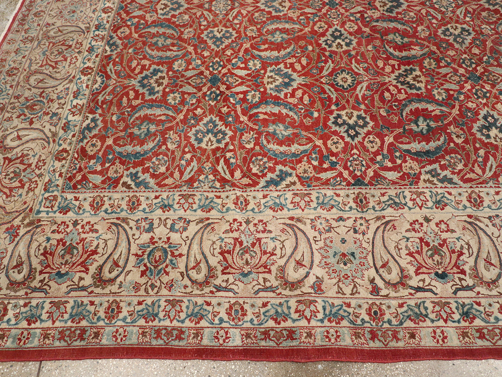 Vintage Persian Isfahan Room Size Carpet, No.31245 - Gss