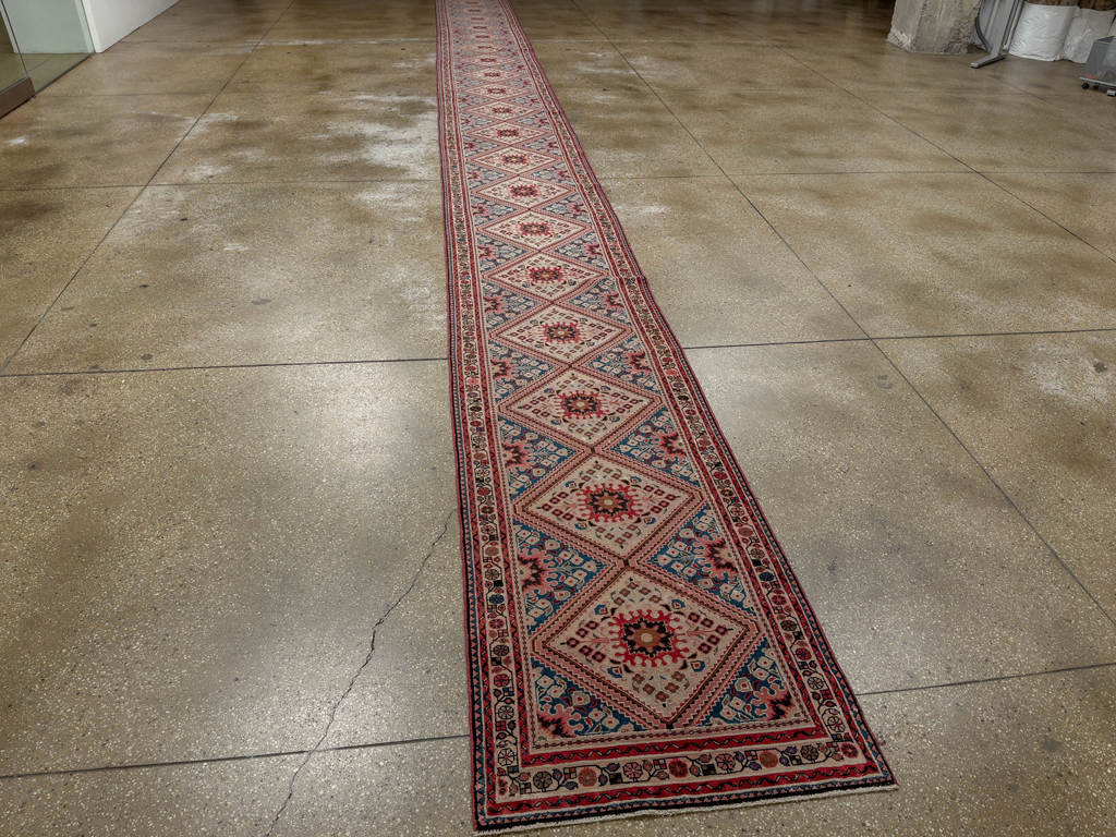 Vintage Persian Hamadan Long Runner, No.31256 - Gss