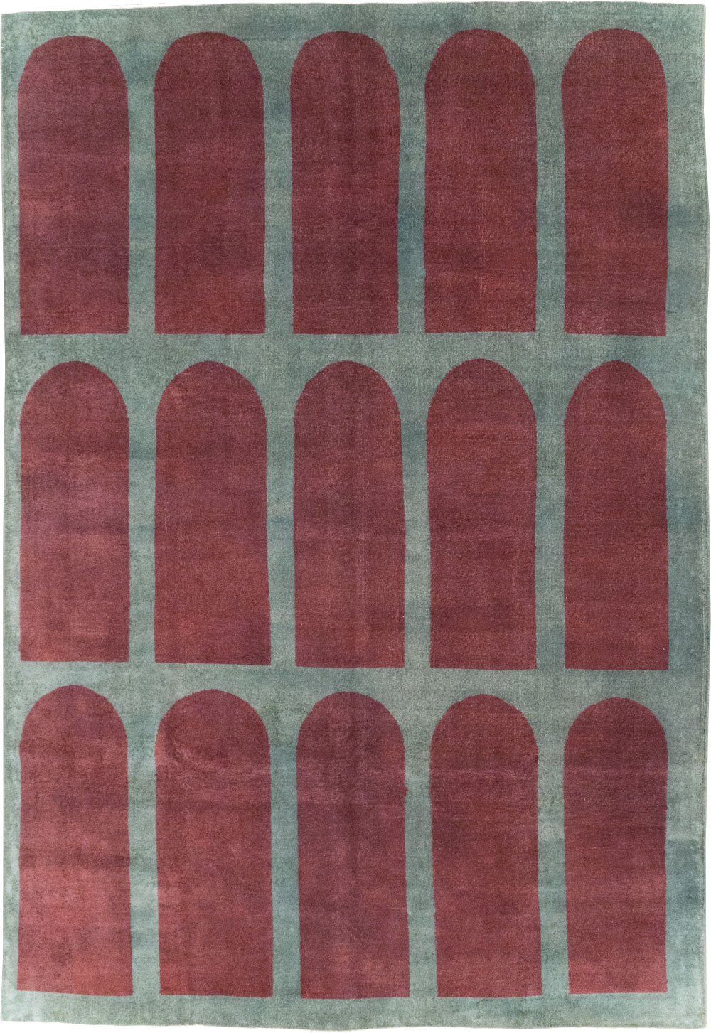 Vintage Turkish Art Deco Stye Room Size Carpet, No.31271 - Gss