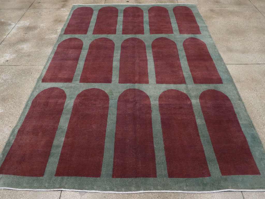 Vintage Turkish Art Deco Stye Room Size Carpet, No.31271 - Gss
