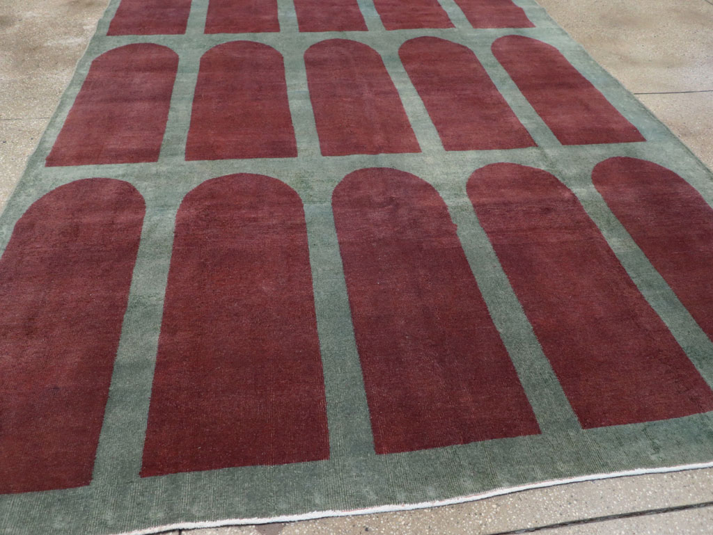 Vintage Turkish Art Deco Stye Room Size Carpet, No.31271 - Gss