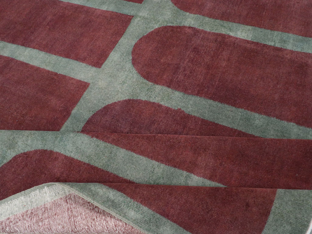 Vintage Turkish Art Deco Stye Room Size Carpet, No.31271 - Gss