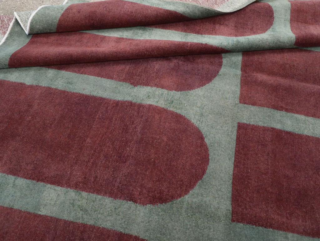 Vintage Turkish Art Deco Stye Room Size Carpet, No.31271 - Gss