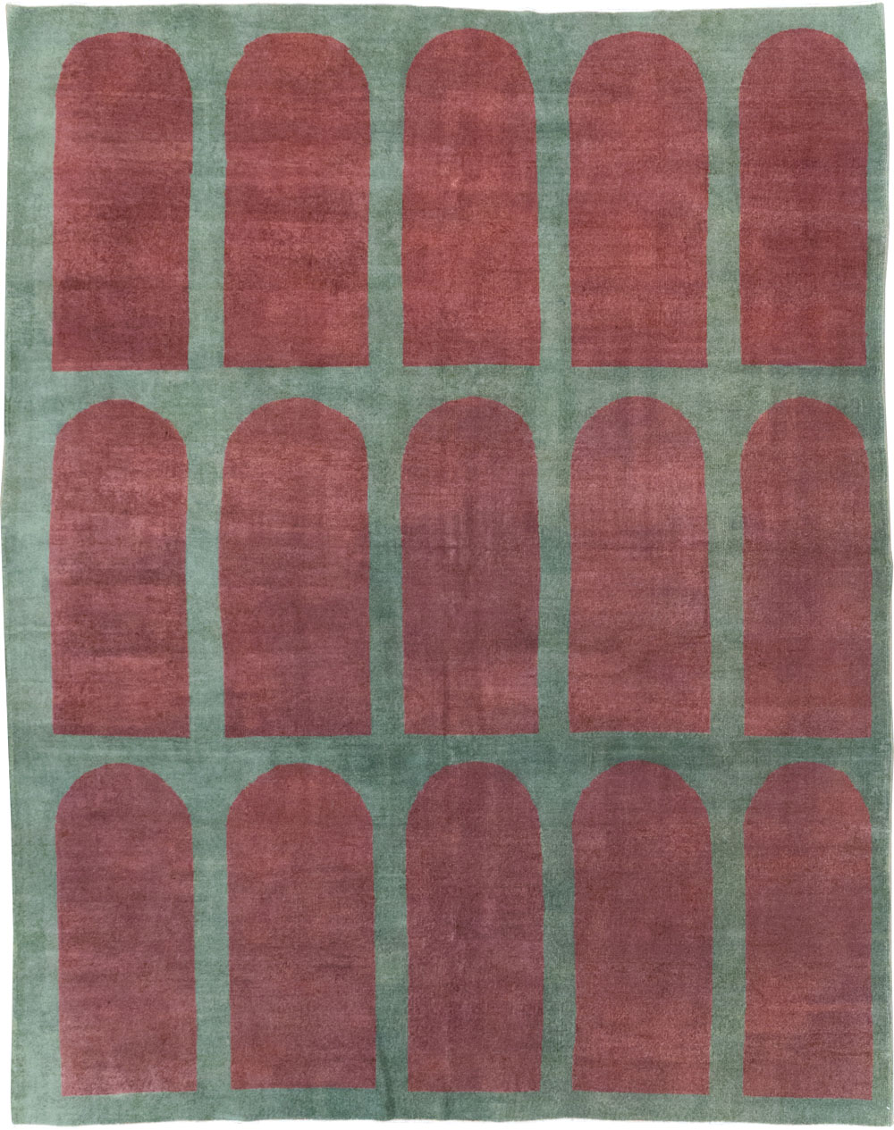 Vintage Turkish Art Deco Style Room Size Carpet, No.31272 - Gss