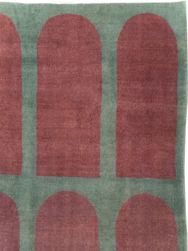 Vintage Turkish Art Deco Style Room Size Carpet, No.31272 - Gss