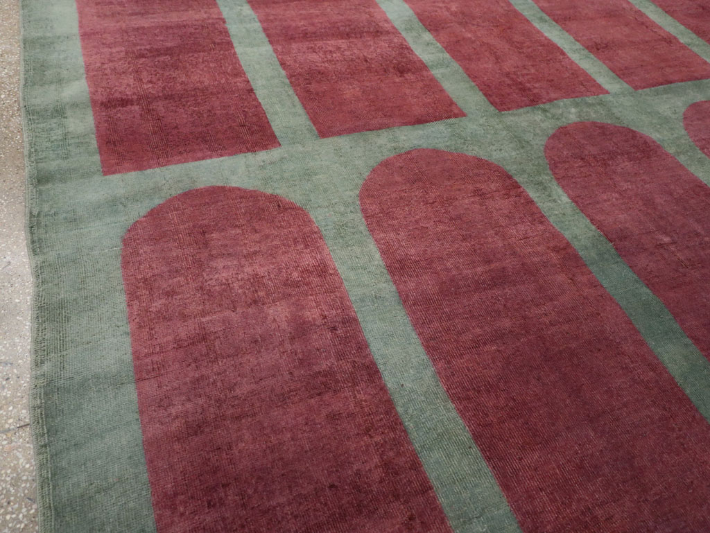 Vintage Turkish Art Deco Style Room Size Carpet, No.31272 - Gss