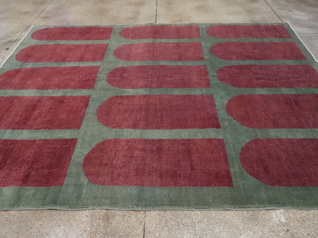 Vintage Turkish Art Deco Style Room Size Carpet, No.31272 - Gss