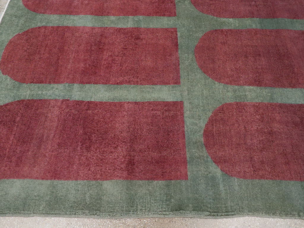 Vintage Turkish Art Deco Style Room Size Carpet, No.31272 - Gss