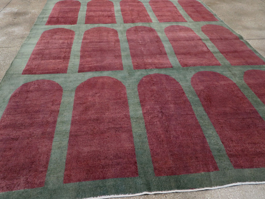 Vintage Turkish Art Deco Style Room Size Carpet, No.31272 - Gss