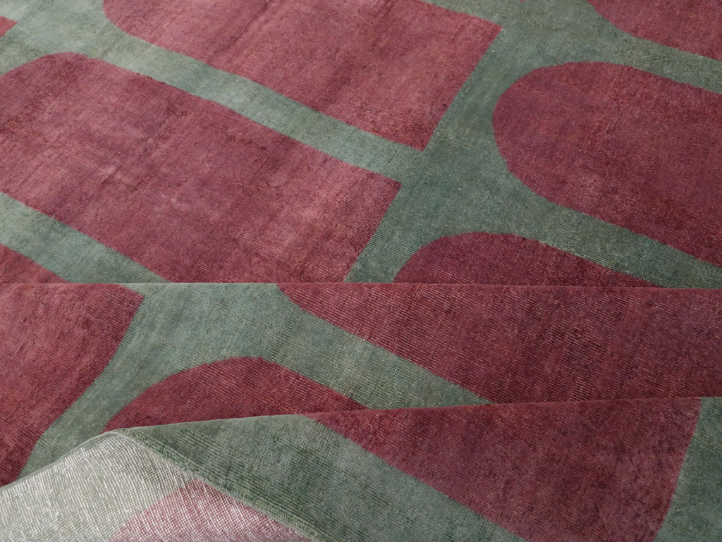 Vintage Turkish Art Deco Style Room Size Carpet, No.31272 - Gss