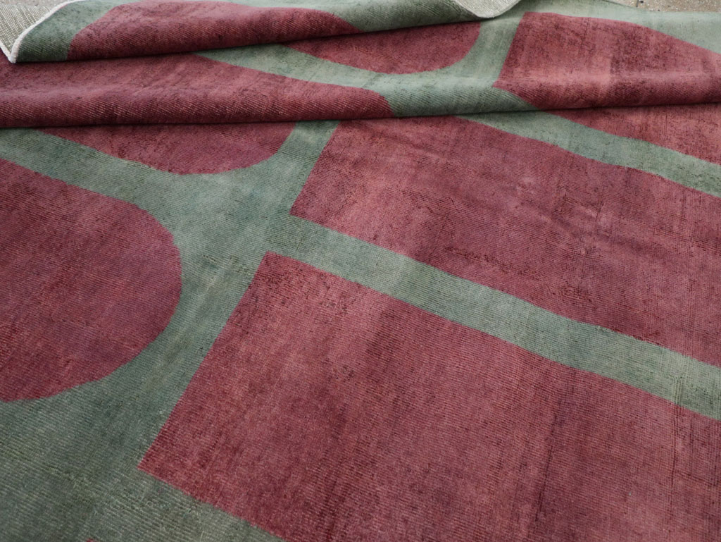 Vintage Turkish Art Deco Style Room Size Carpet, No.31272 - Gss