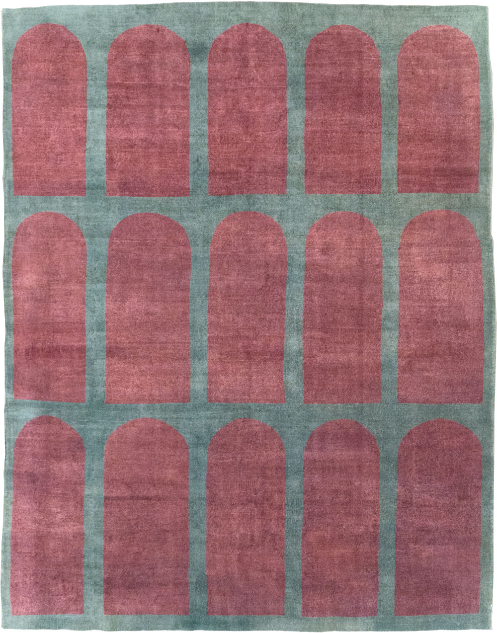 Vintage Turkish Art Deco Style Room Size Carpet, No.31273 - Gss