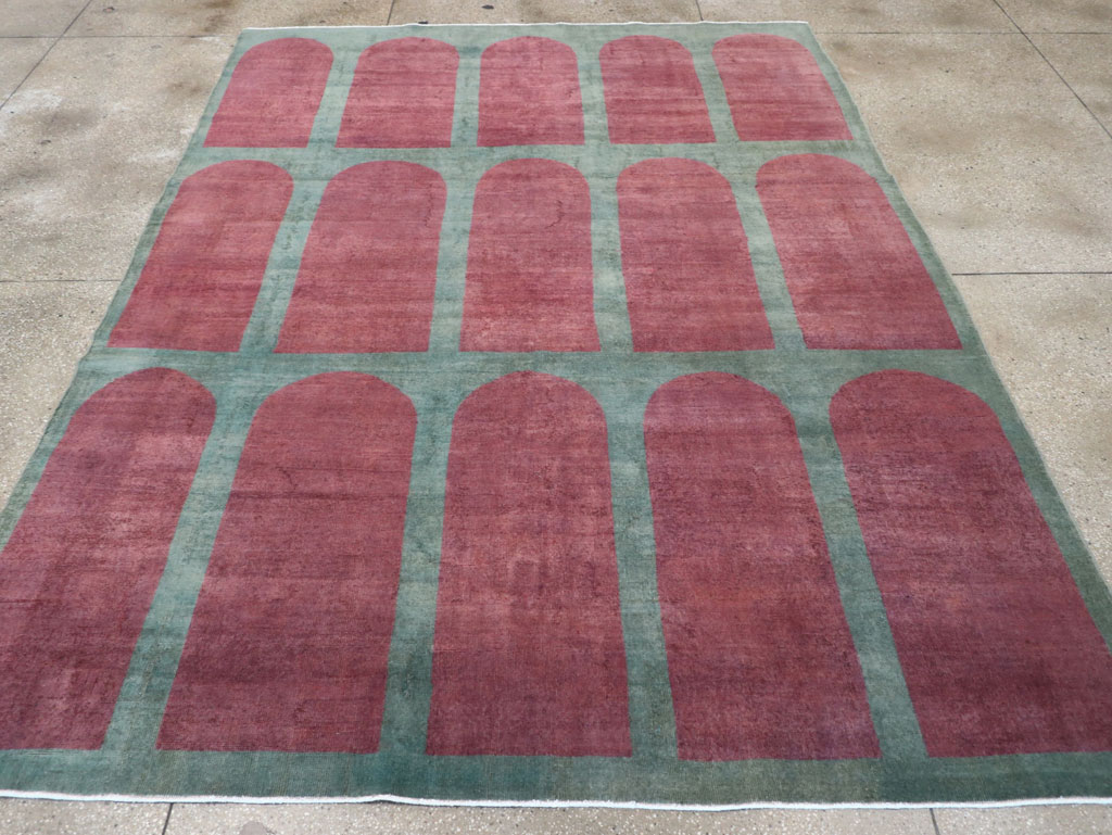 Vintage Turkish Art Deco Style Room Size Carpet, No.31273 - Gss