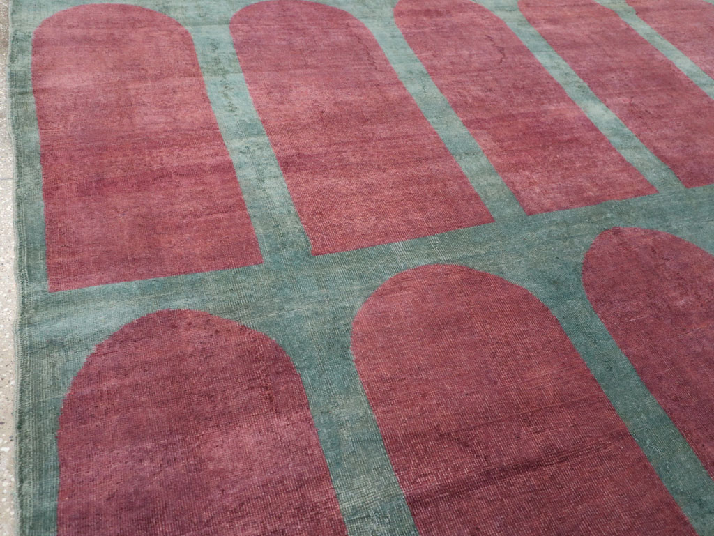 Vintage Turkish Art Deco Style Room Size Carpet, No.31273 - Gss