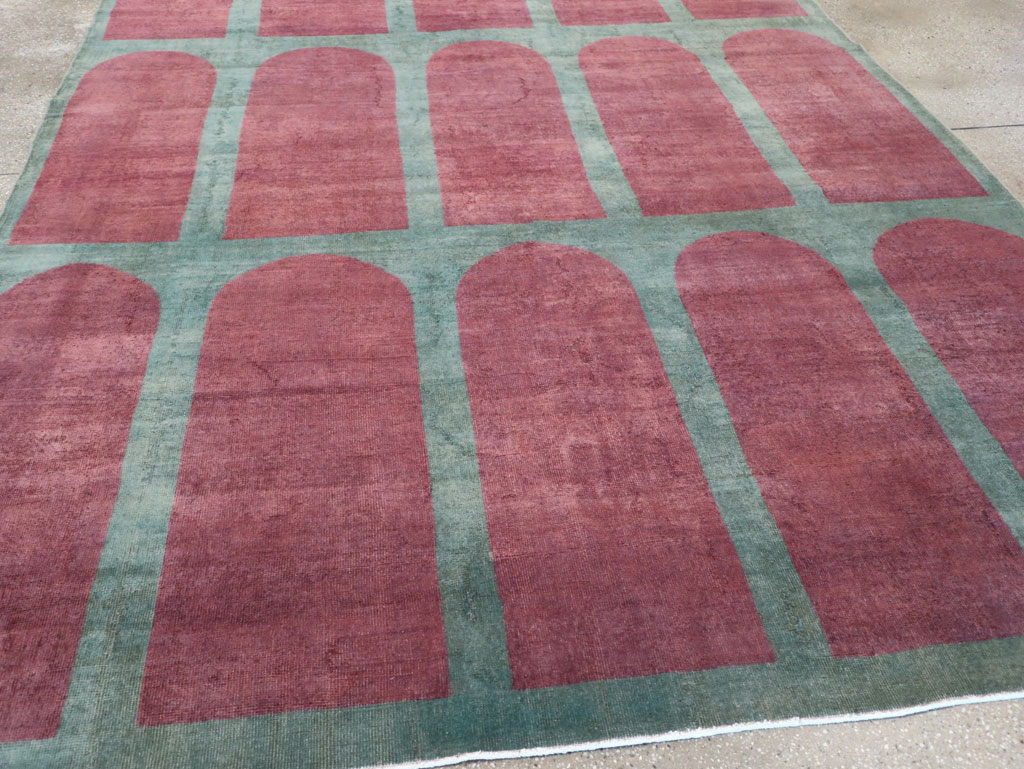 Vintage Turkish Art Deco Style Room Size Carpet, No.31273 - Gss