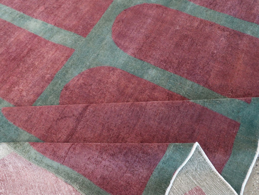 Vintage Turkish Art Deco Style Room Size Carpet, No.31273 - Gss