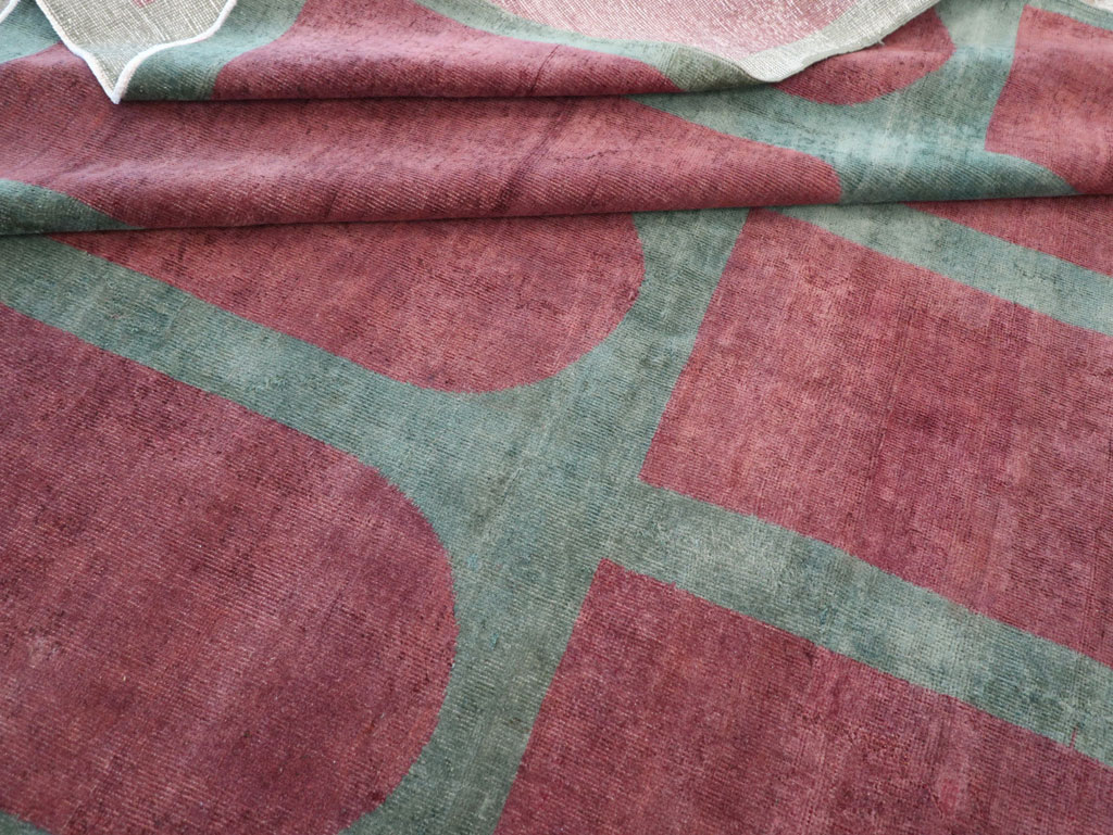 Vintage Turkish Art Deco Style Room Size Carpet, No.31273 - Gss