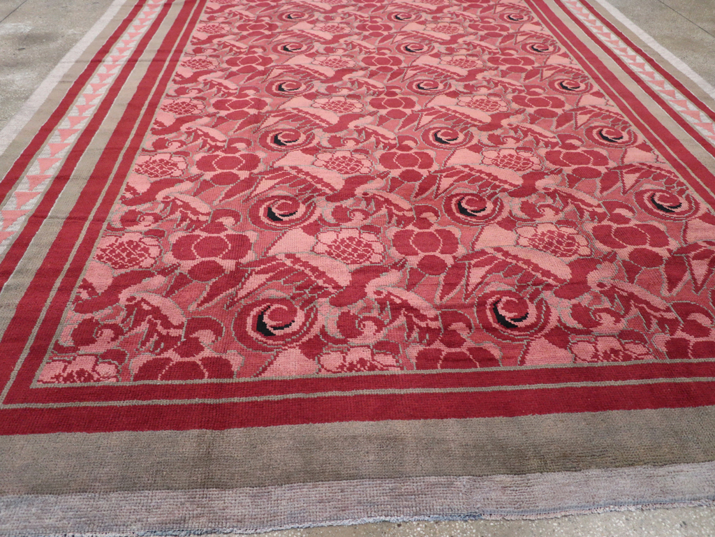 Vintage Belgian Art Deco Room Size Carpet, No.31278 - Gss