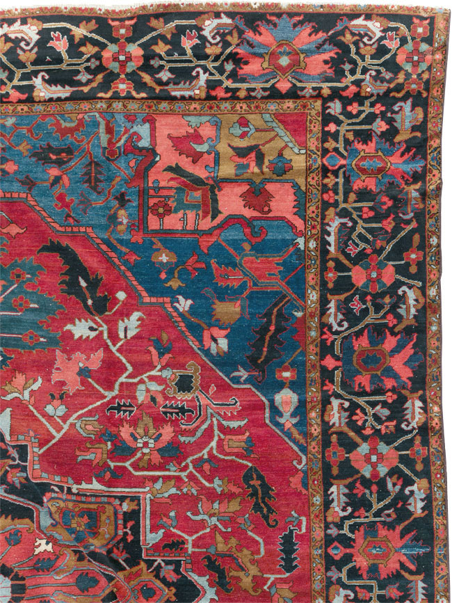 Antique Persian Heriz Room Size Carpet, No.31279 - Gss