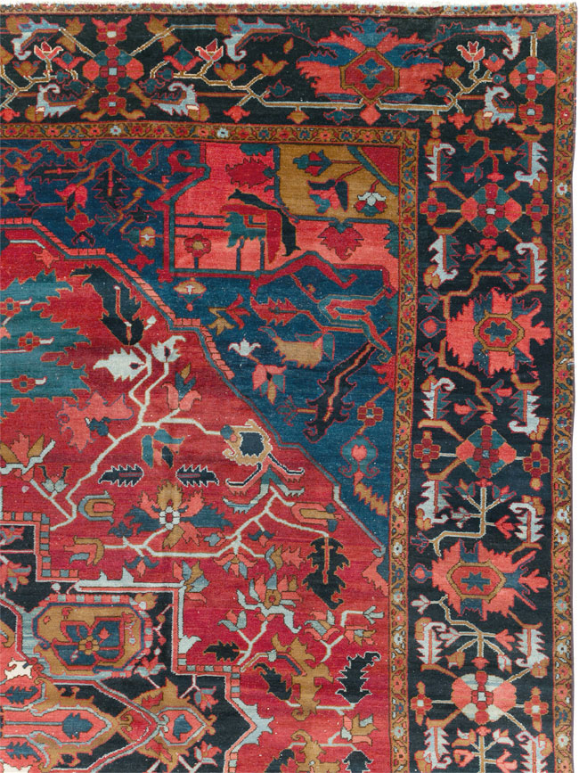 Antique Persian Heriz Room Size Carpet, No.31279 - Gss