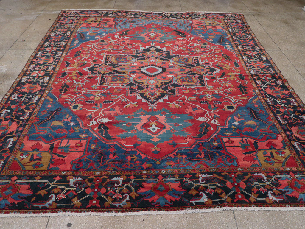 Antique Persian Heriz Room Size Carpet, No.31279 - Gss