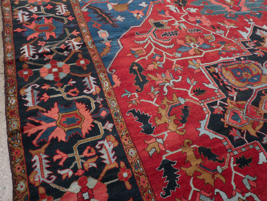 Antique Persian Heriz Room Size Carpet, No.31279 - Gss
