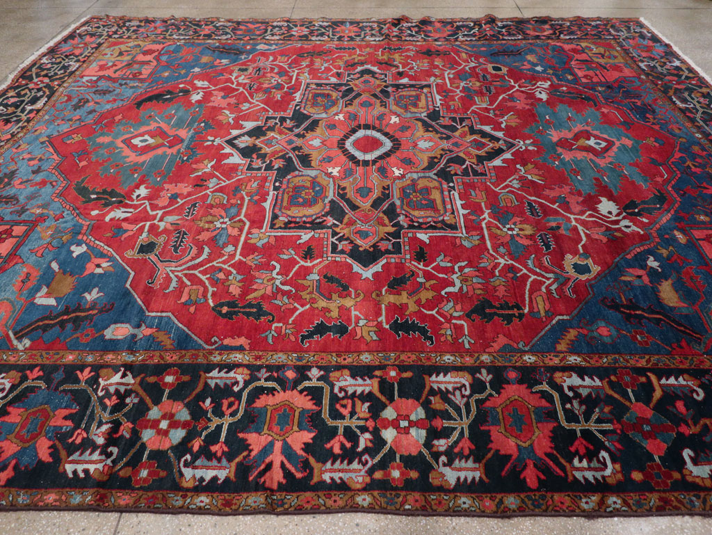 Antique Persian Heriz Room Size Carpet, No.31279 - Gss