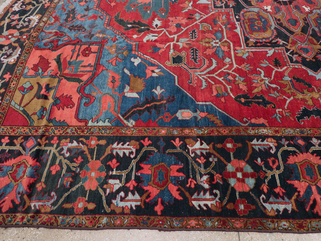 Antique Persian Heriz Room Size Carpet, No.31279 - Gss