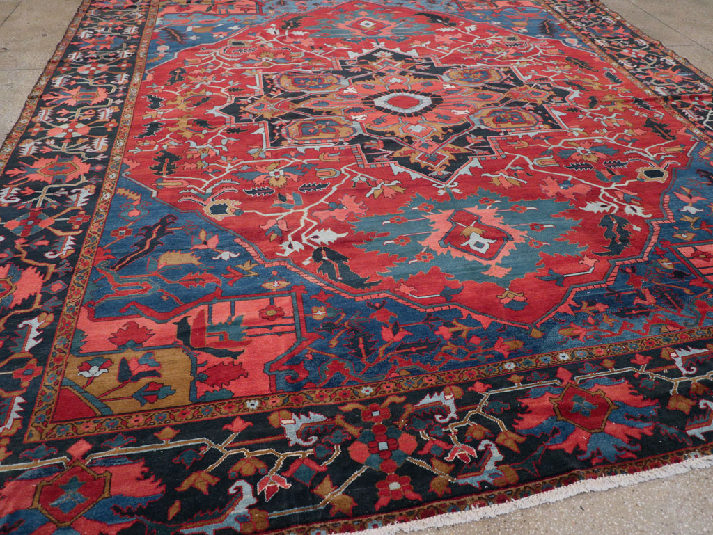 Antique Persian Heriz Room Size Carpet, No.31279 - Gss
