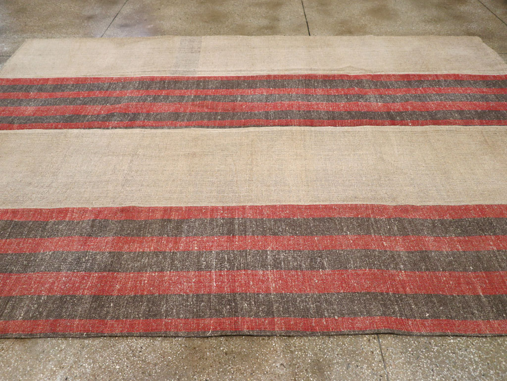 Vintage Turkish Flatweave Kilim Room Size Carpet, No.31284 - Gss