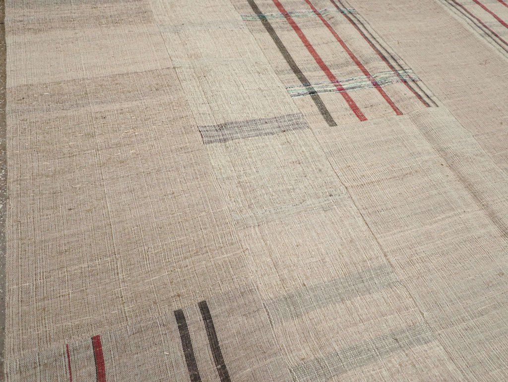 Vintage Turkish Flatweave Kilim Room Size Carpet, No.31285 - Gss