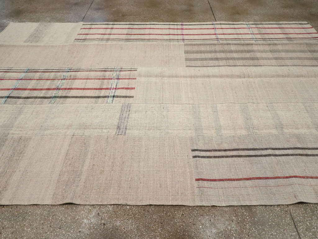 Vintage Turkish Flatweave Kilim Room Size Carpet, No.31285 - Gss