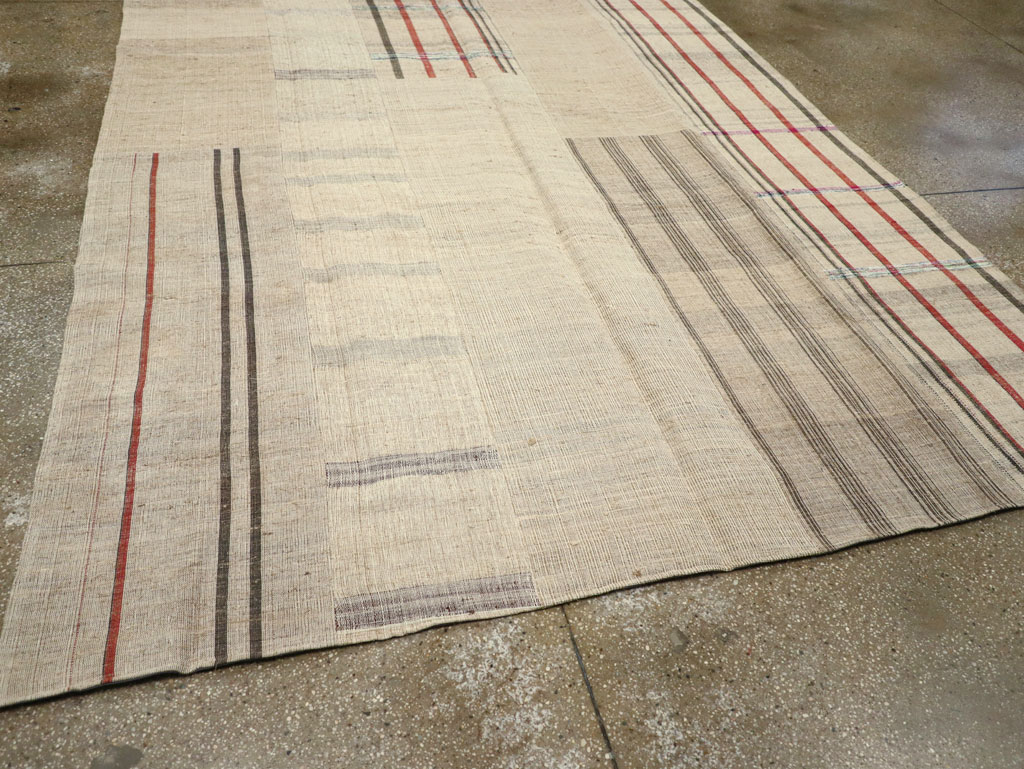 Vintage Turkish Flatweave Kilim Room Size Carpet, No.31285 - Gss