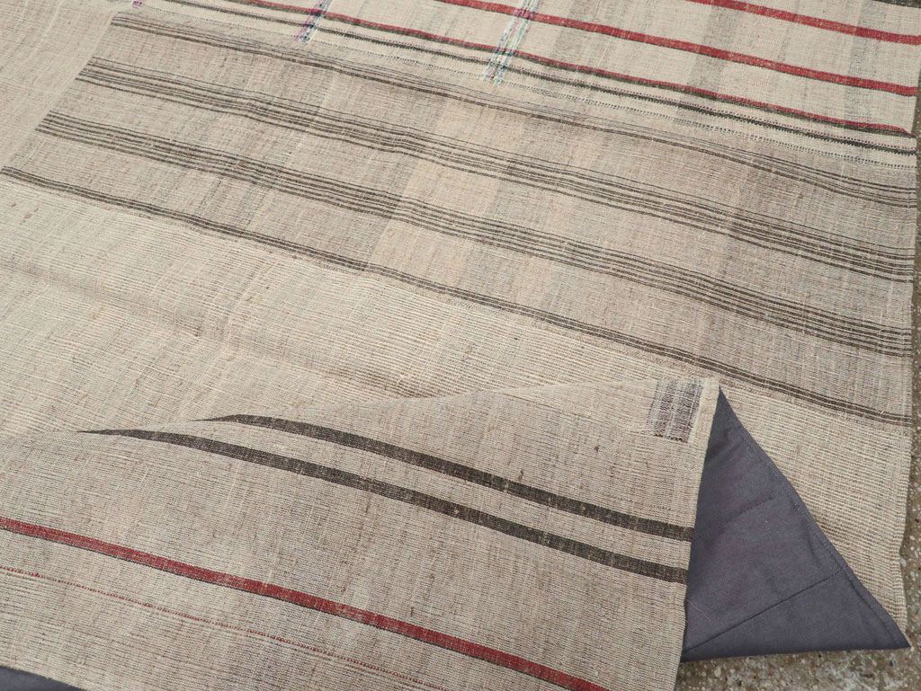 Vintage Turkish Flatweave Kilim Room Size Carpet, No.31285 - Gss