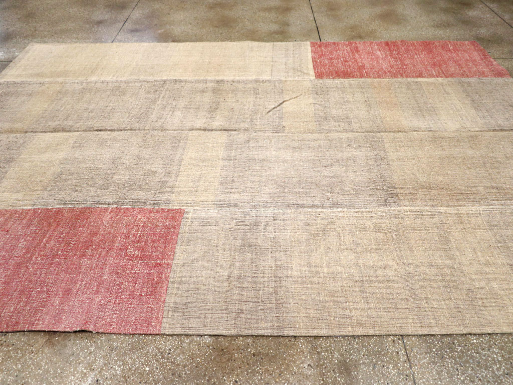 Vintage Turkish Flatweave Kilim Room Size Carpet, No.31289 - Gss