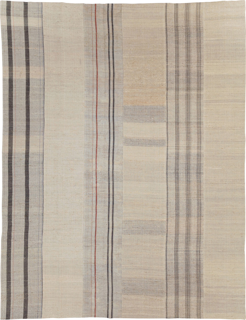 Vintage Turkish Flatweave Kilim Room Size Carpet, No.31290 - Gss