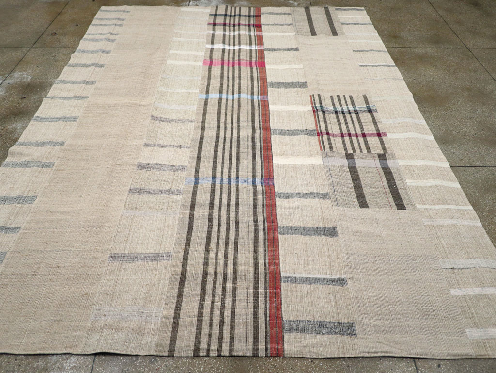 Vintage Turkish Flatweave Kilim Room Size Carpet, No.31297 - Gss