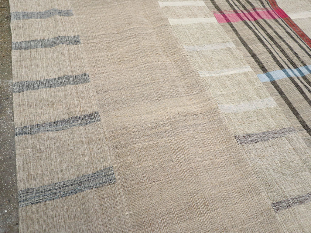 Vintage Turkish Flatweave Kilim Room Size Carpet, No.31297 - Gss