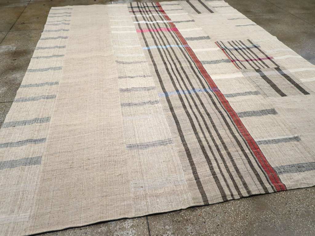 Vintage Turkish Flatweave Kilim Room Size Carpet, No.31297 - Gss