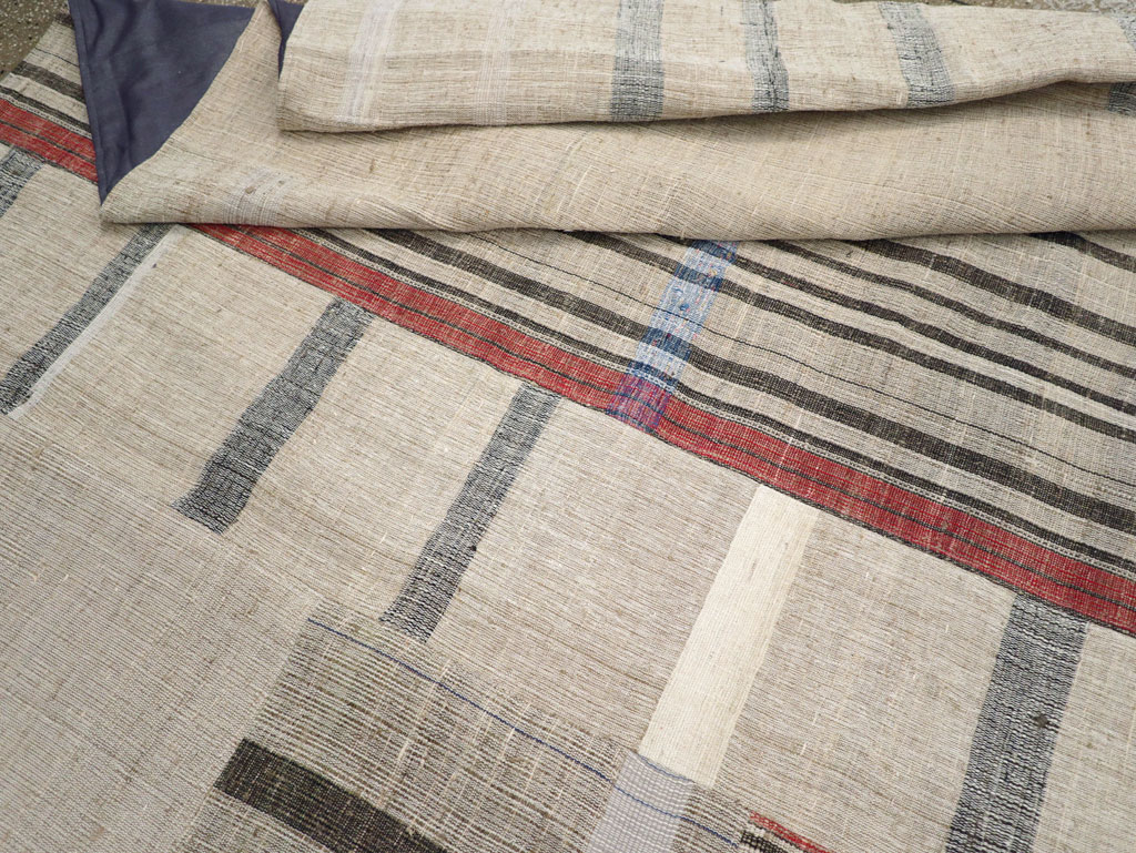 Vintage Turkish Flatweave Kilim Room Size Carpet, No.31297 - Gss