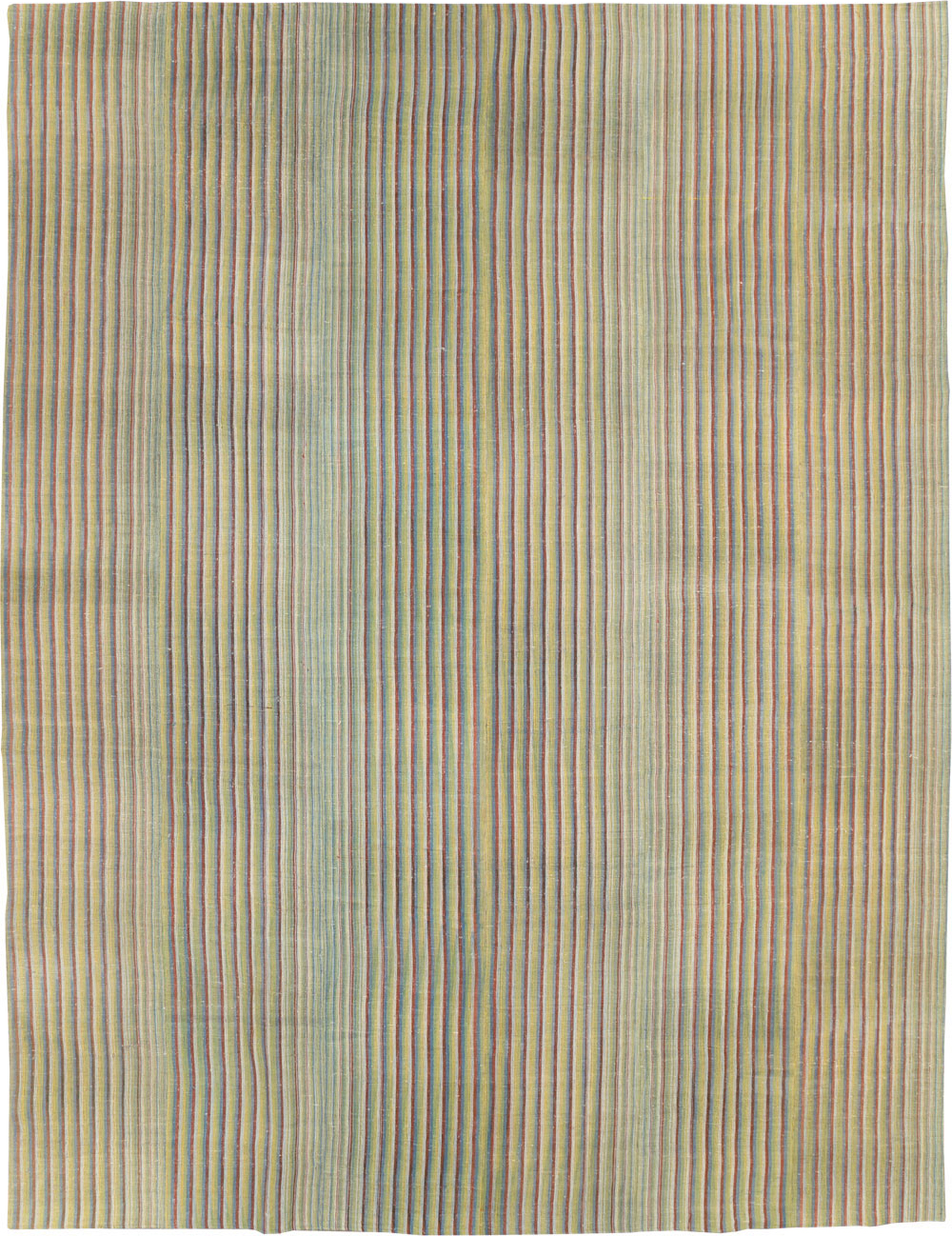 Vintage Turkish Flatweave Kilim Room Size Carpet, No.31299 - Gss