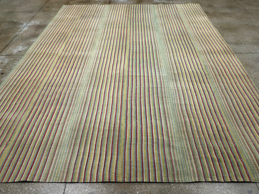 Vintage Turkish Flatweave Kilim Room Size Carpet, No.31299 - Gss