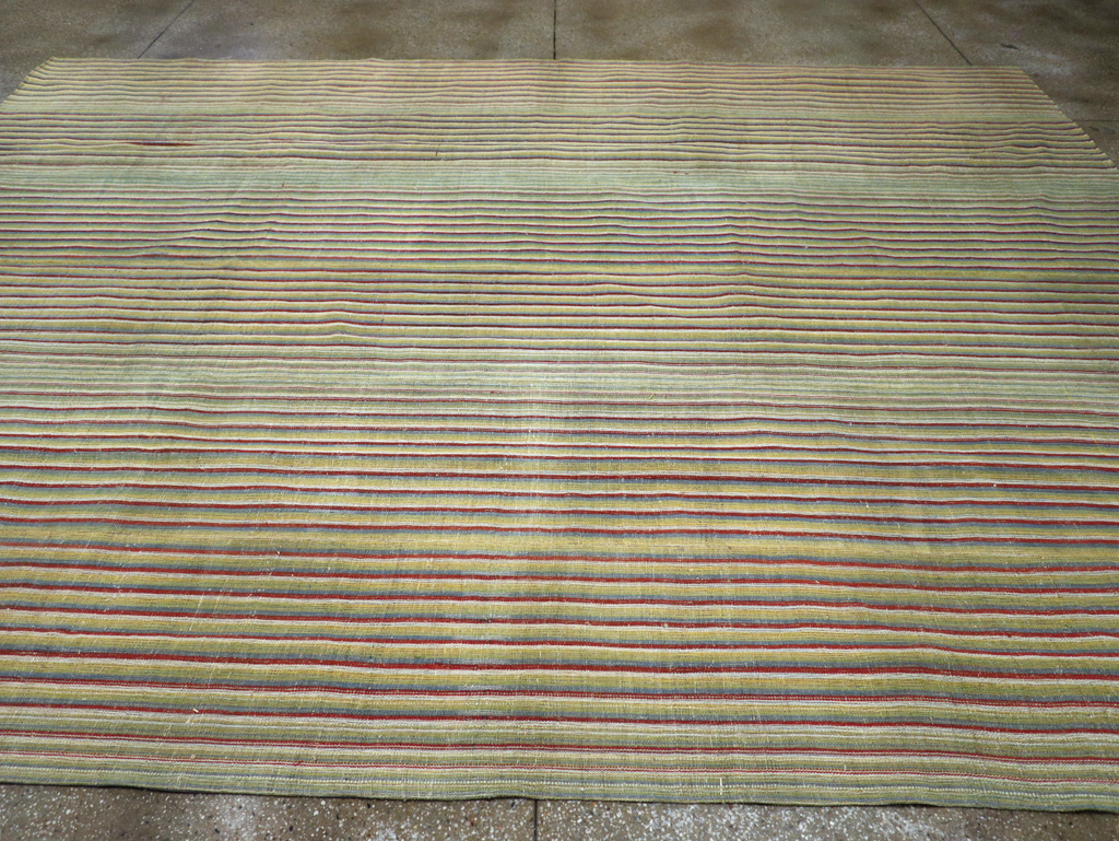 Vintage Turkish Flatweave Kilim Room Size Carpet, No.31299 - Gss