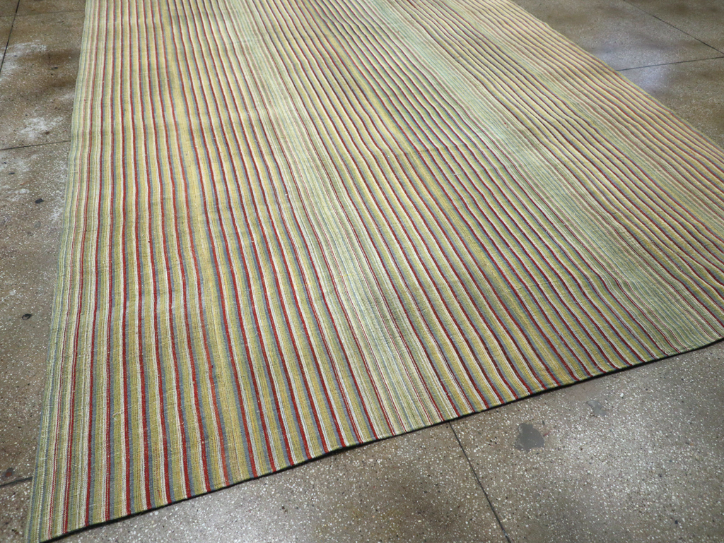 Vintage Turkish Flatweave Kilim Room Size Carpet, No.31299 - Gss