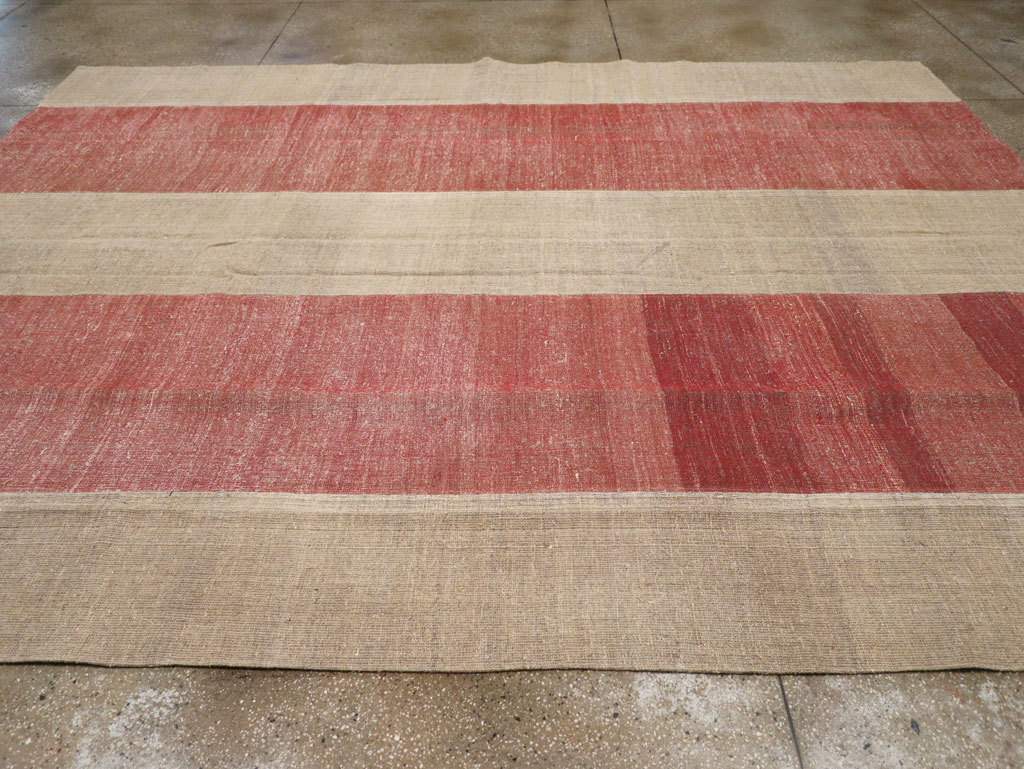 Vintage Turkish Flatweave Kilim Room Size Carpet, No.31306 - Gss