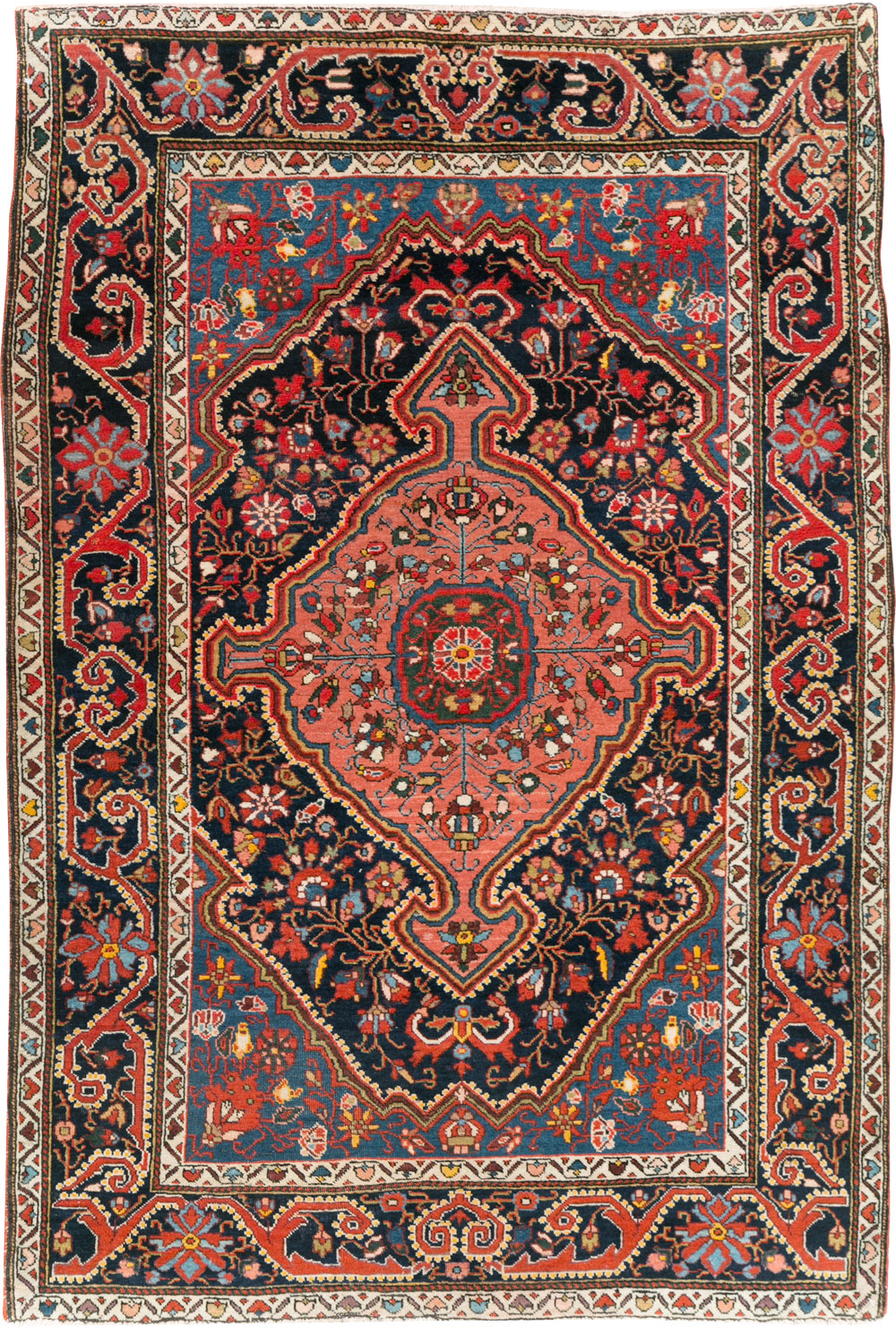 Antique Persian Sarouk Throw Rug, No.31327 - Gss