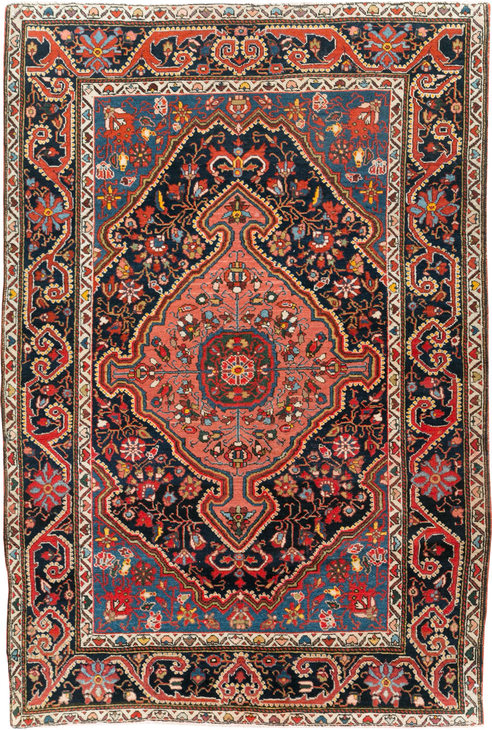 Antique Persian Sarouk Throw Rug, No.31327 - Gss
